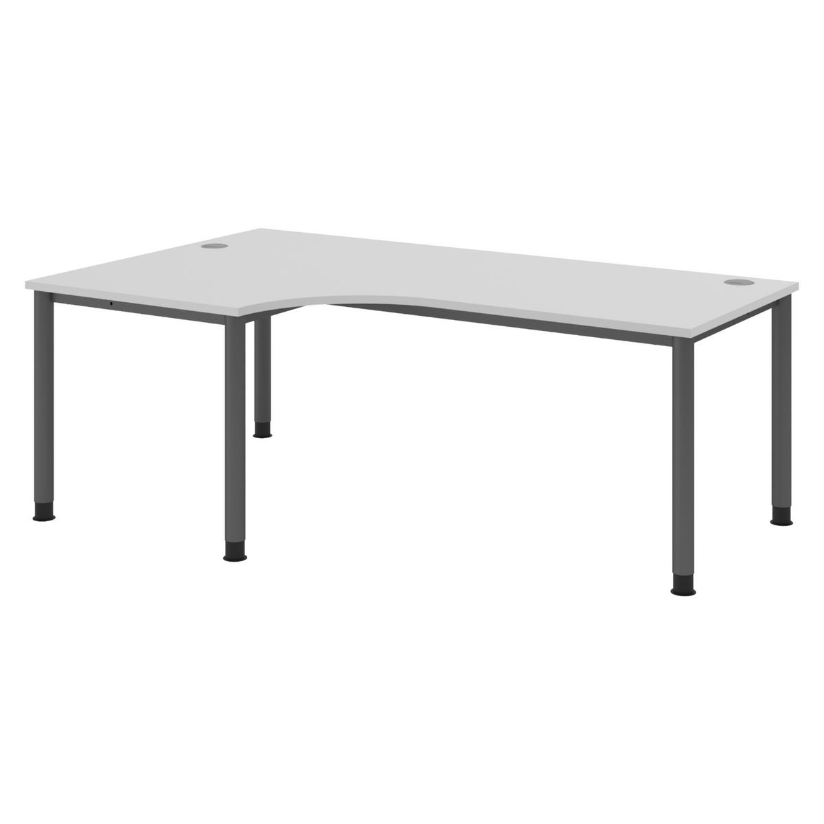 SCHREIBTISCH Serie-H Gestell: Graphit 120/200/74 cm in Grau - Grau, Holzwerkstoff (120/200/74cm) - bümö