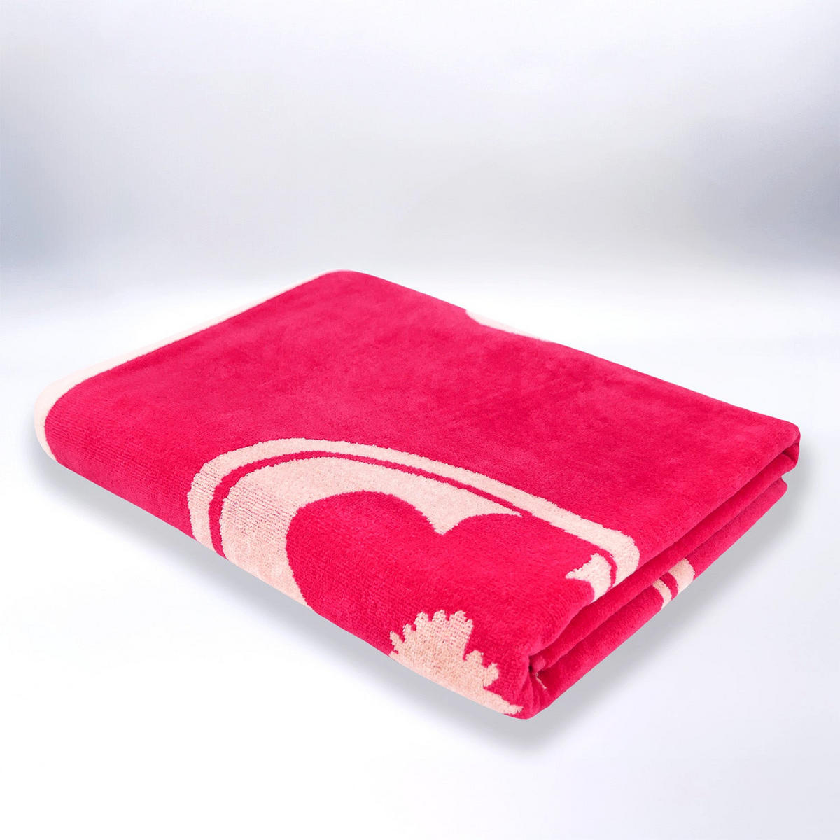 STRANDTUCH Velours Jacquard Rosa 90x170 400g/m² - Tunga - Pink, Textil (170/90cm) - LE COMPTOIR DE LA PLAGE
