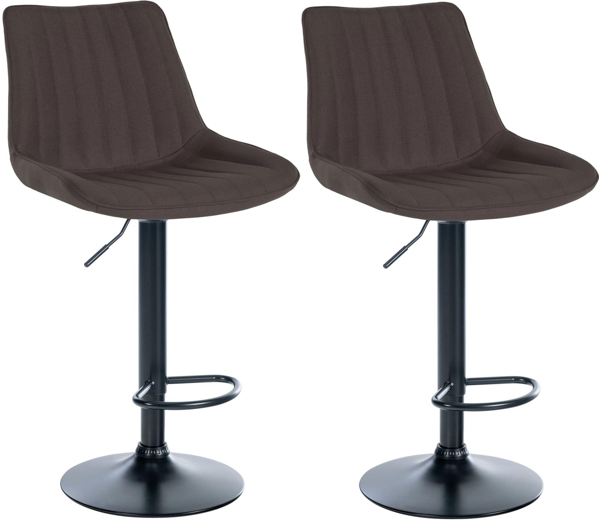 BARHOCKER 2er Set Stoff taupe - Taupe, Textil/Metall (49.5/91/50cm) - CLP