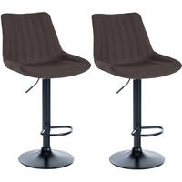 BARHOCKER 2er Set Stoff taupe - Taupe, Textil/Metall (49.5/91/50cm) - CLP