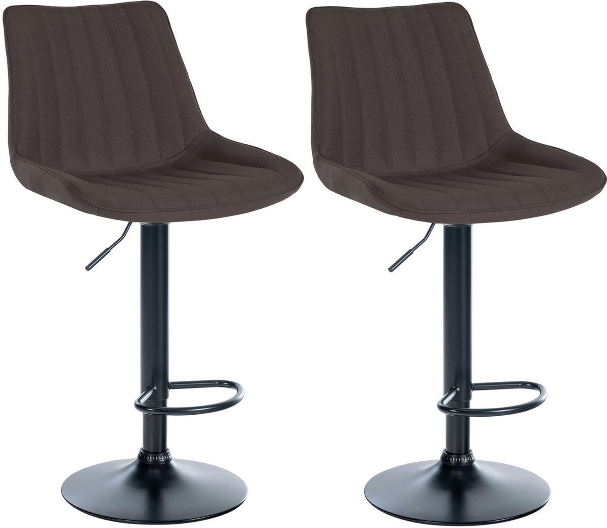 BARHOCKER 2er Set Stoff taupe - Taupe, Textil/Metall (49.5/91/50cm) - CLP