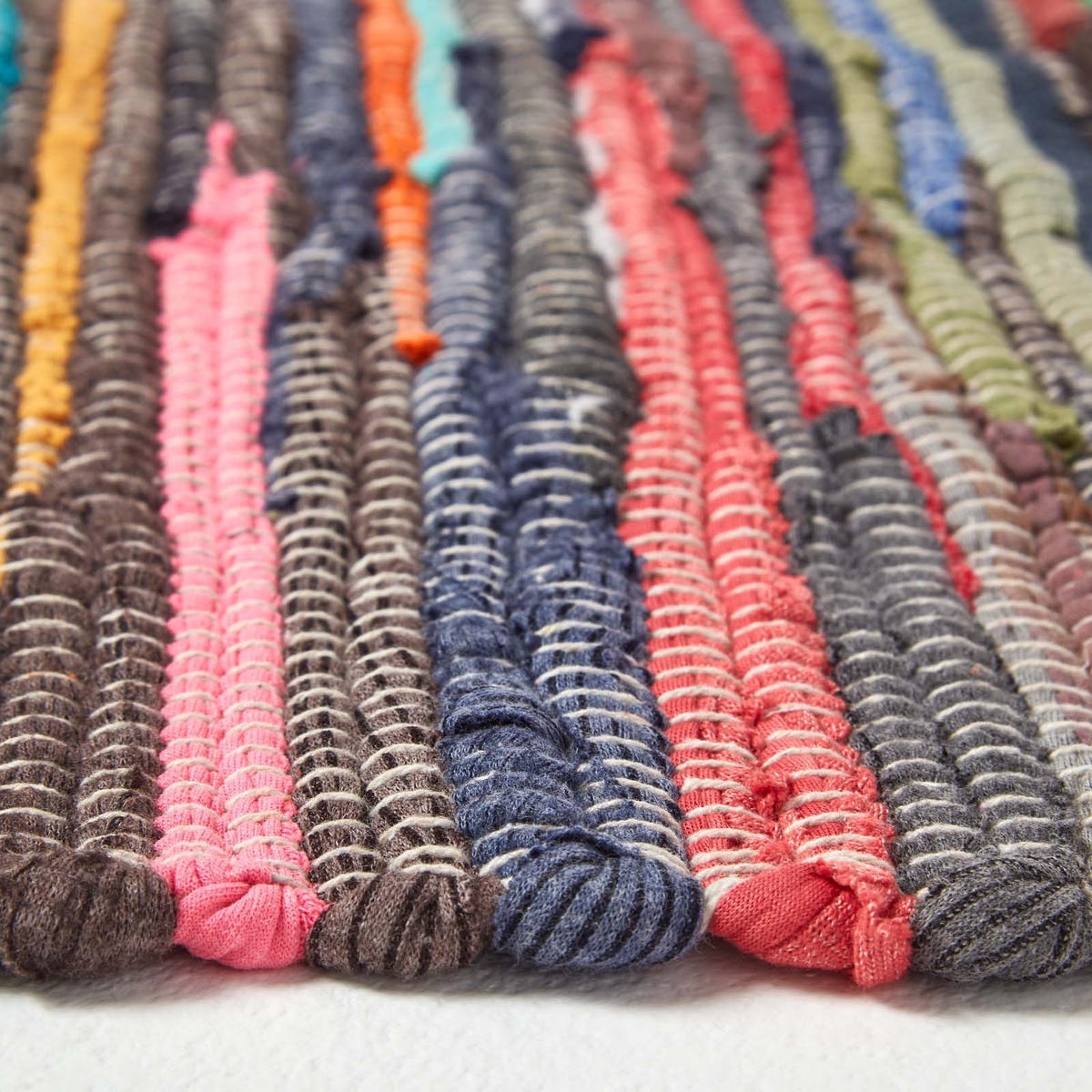 FLICKENTEPPICH-LÄUFER bunt gestreift 66/200 cm - Multicolor, Textil (66/200cm) - Homescapes