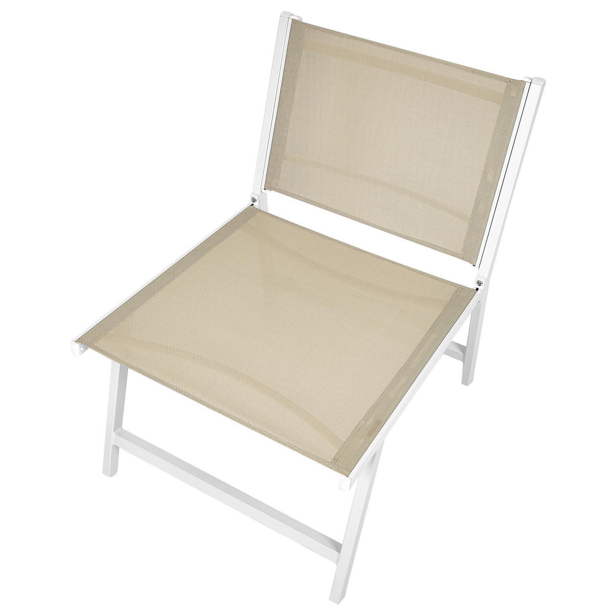 GARTENSTUHL Beige Marceddi - Beige/Weiß, Textil (54/70/60cm) - Beliani
