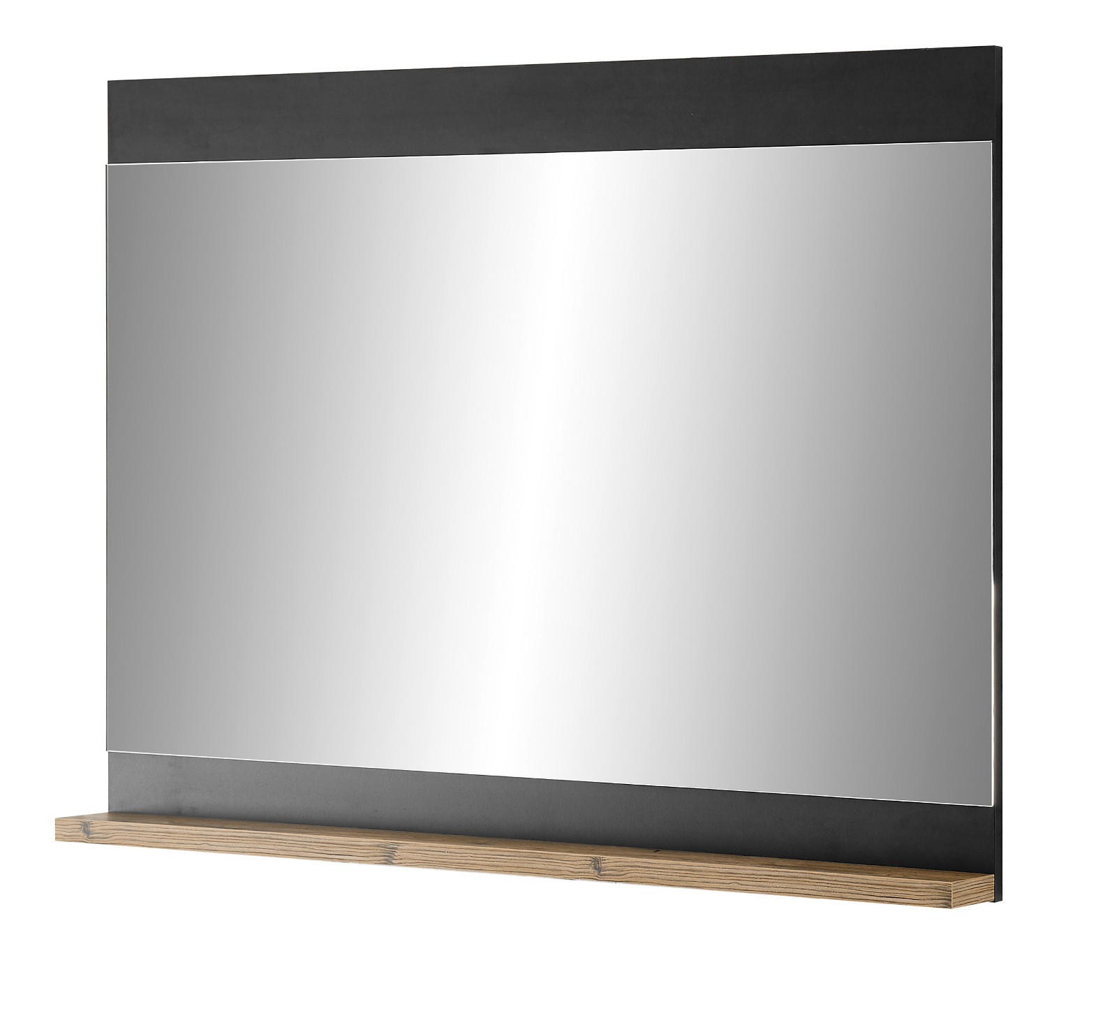 GARDEROBENSPIEGEL grau Fresco und Kastanie, Flur Spiegel mit Ablage, 92 x 71 cm - Kastanienfarben/Grau, Holzwerkstoff (92/71/10cm) - Furn.Design