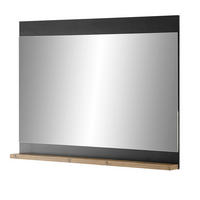 GARDEROBENSPIEGEL grau Fresco und Kastanie, Flur Spiegel mit Ablage, 92 x 71 cm - Kastanienfarben/Grau, Holzwerkstoff (92/71/10cm) - Furn.Design