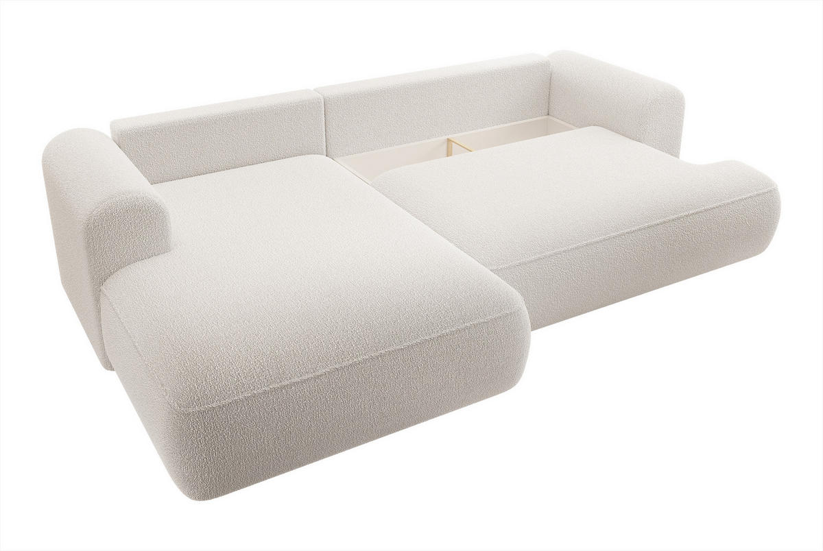 ECKSOFA Ovo Cremeweiß Boucle - Creme, Textil (260/165cm) - Selsey