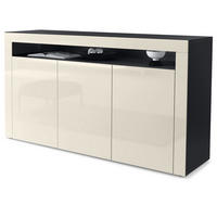 SIDEBOARD Valencia Creme Hochglanz / Creme Hochglanz - Creme, Holzwerkstoff (155/92/40cm) - Vladon