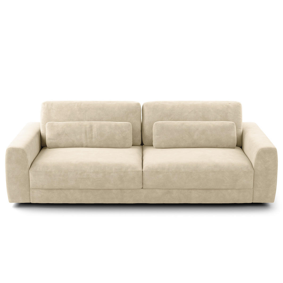 3-SITZER SOFA - Schwarz/Weiß, Kunststoff/Textil (252/80/117cm) - home24