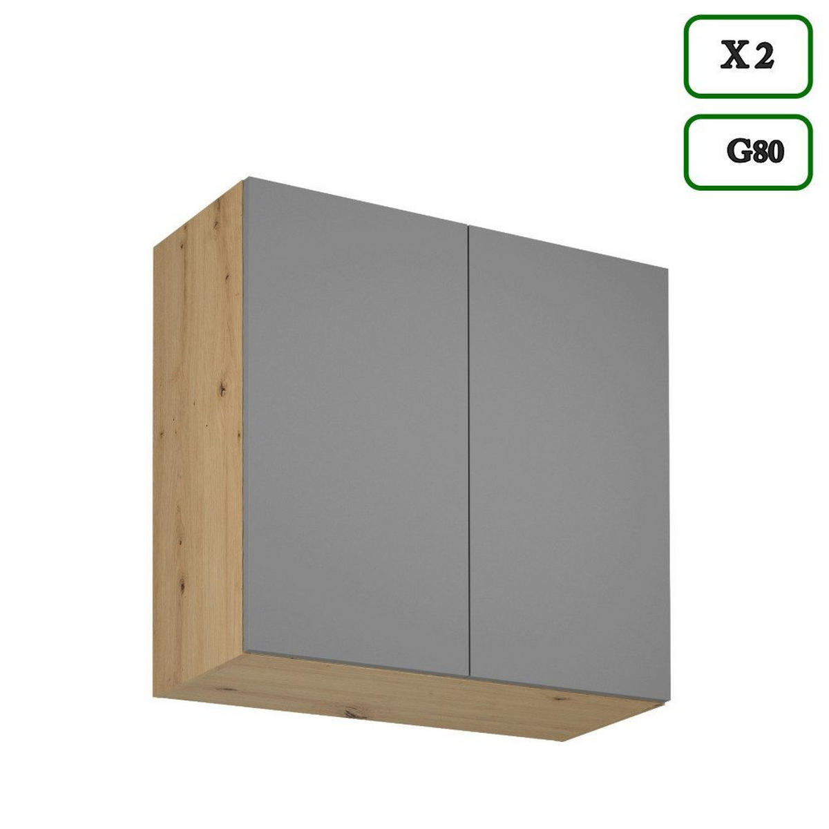 KÜCHENZEILE 260 cm – LangenK97-M260 - in Beige/Matt - Beige/Schwarz, Holzwerkstoff/Metall (260/212/52cm)