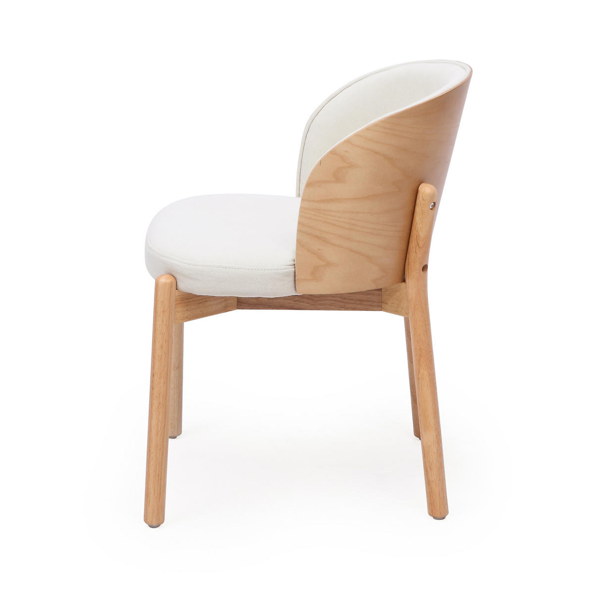 ESSZIMMERSTÜHLE 2er-Set Massivholz Leinen & Esche - Naturfarben, Holz (57/74/49cm) - Urban Meuble