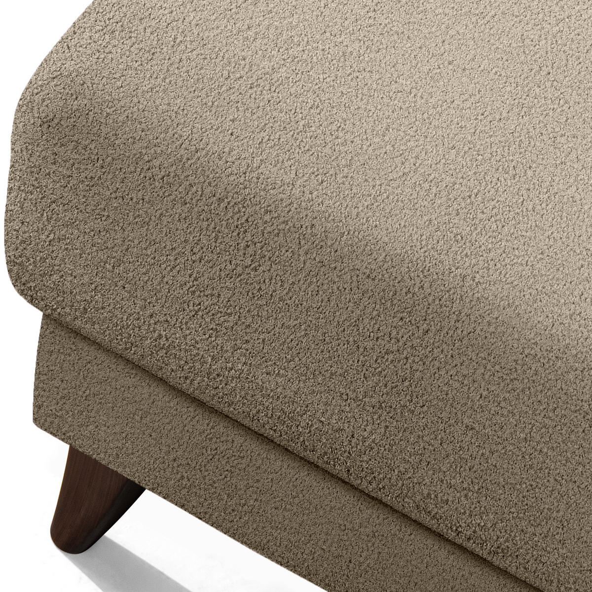 HOCKER GUSTAVO Bouclé, Braun - Braun, Holz/Holzwerkstoff (92/49/92cm) - KONSIMO®