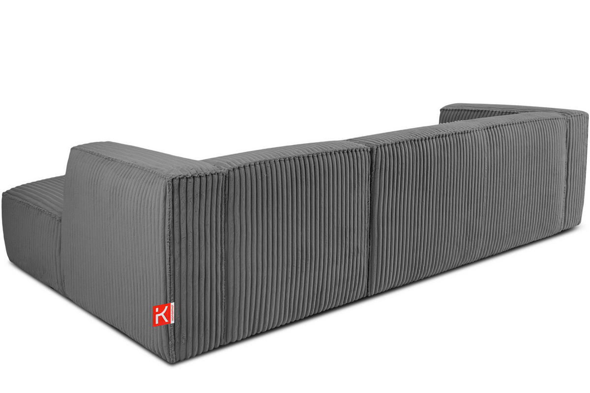 ECKSOFA-RECHTS FEROX Modern, Cord-Stoff, dunkelgrau - Dunkelgrau, Textil (305/175cm) - KONSIMO®