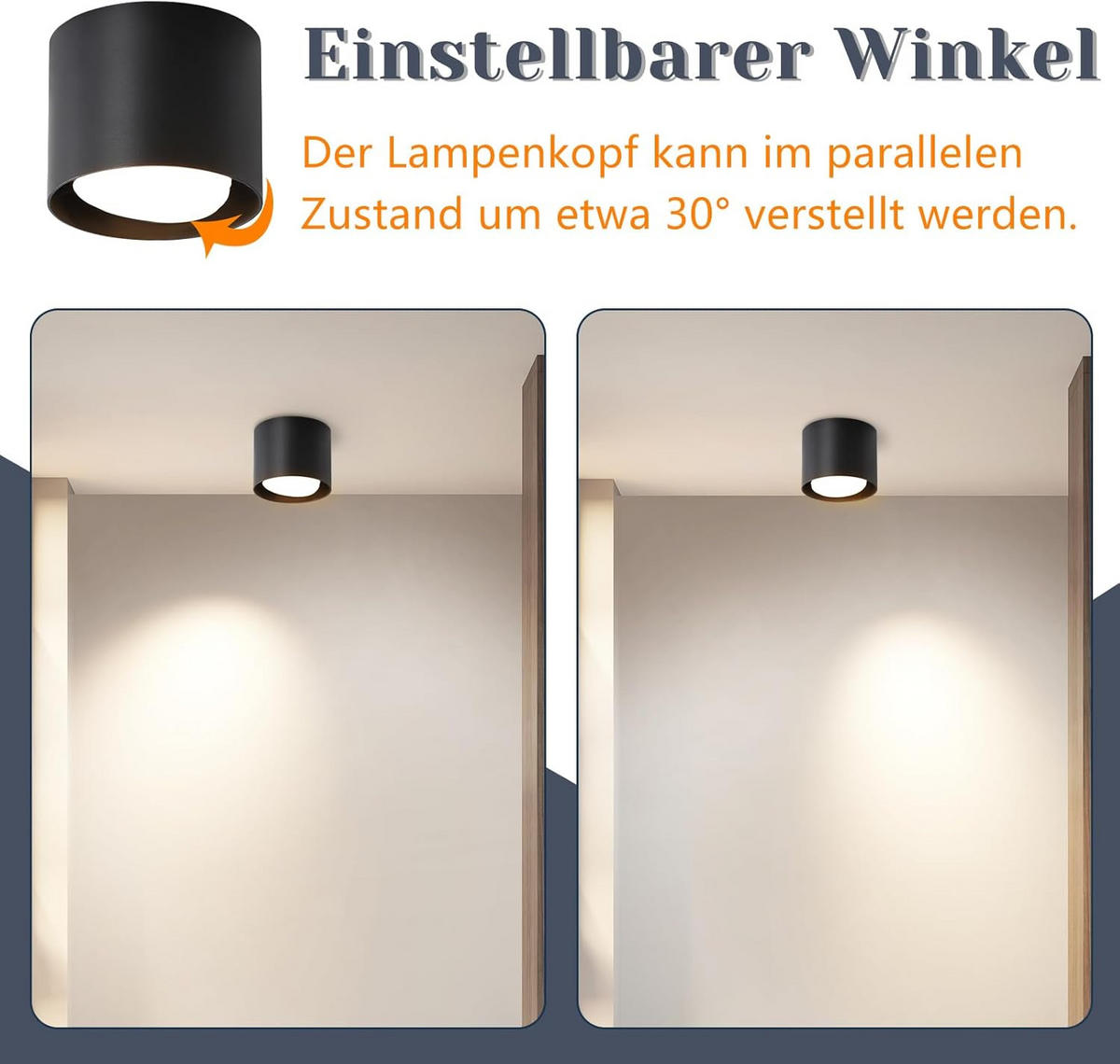 LED-DECKENLEUCHTE Hargenhainbach 10.0/10.0/10 cm - Schwarz, Metall (10/10/10cm) - ZMH