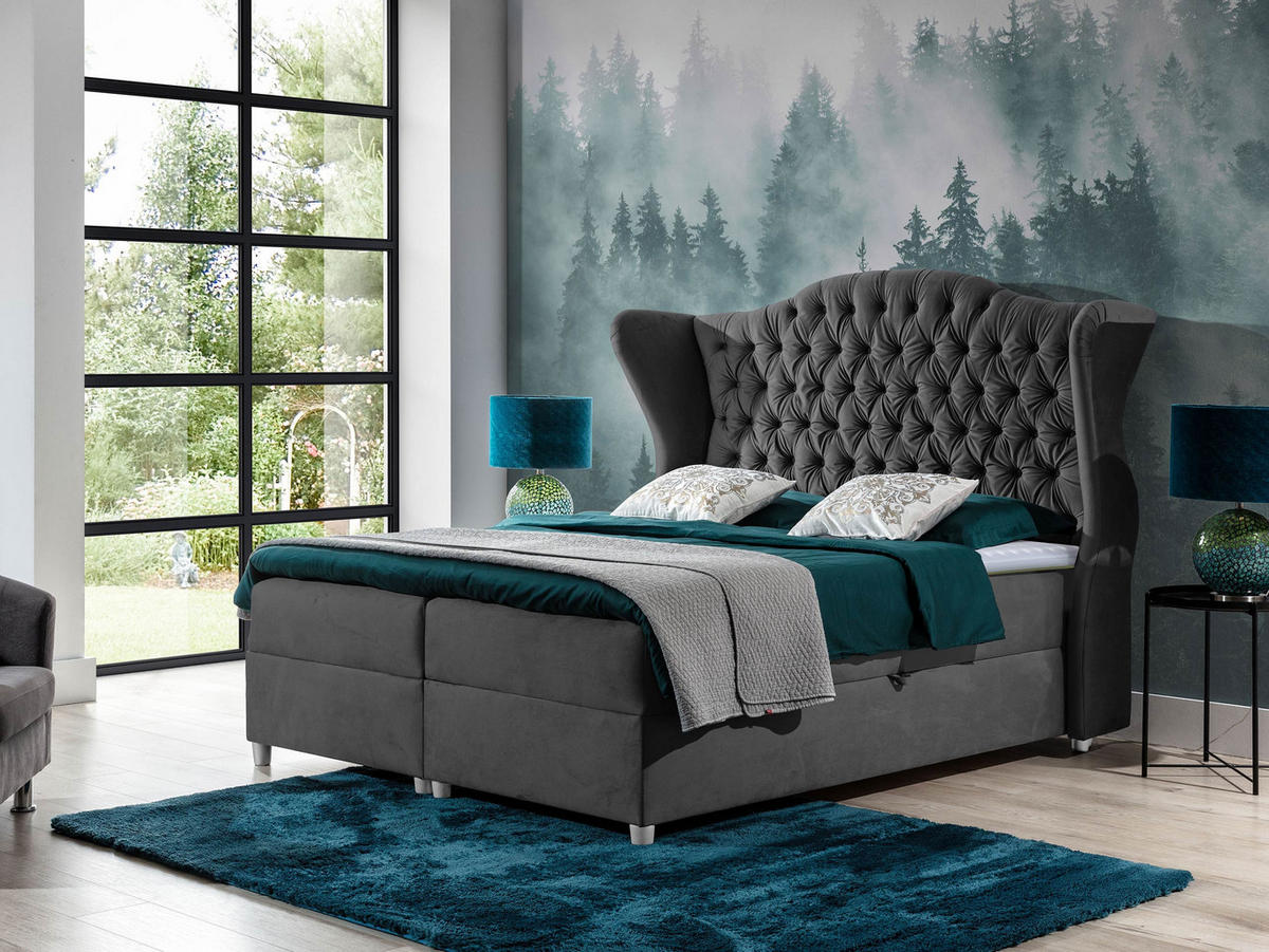 BOXBETT Livia - Grau, Holz (180/200cm) - MIRJAN24