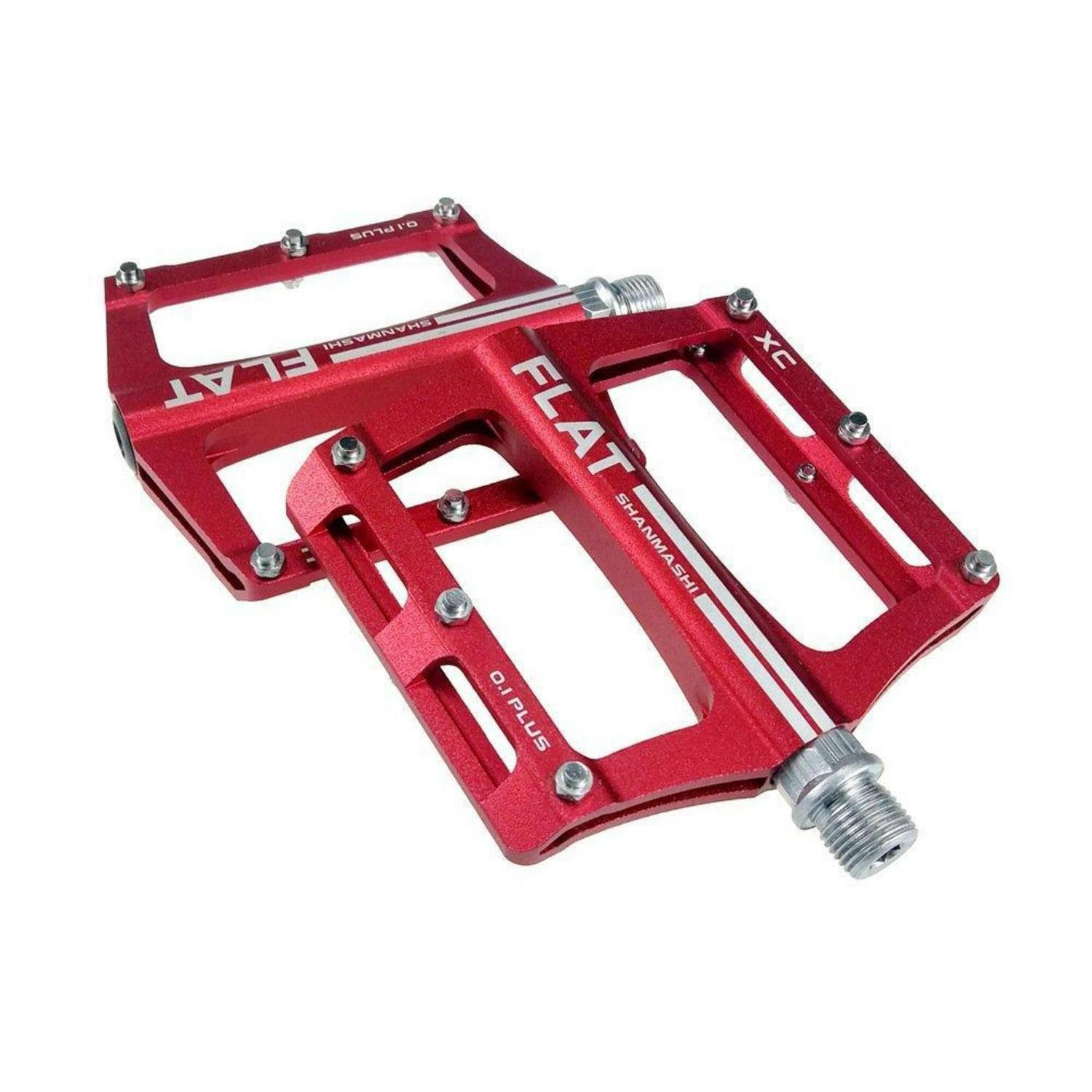 FAHRRADPEDALE Aluminium Rot MTB/BMX 100 x 98 x 14 mm - Rot, Metall (9.8/1.5/10cm)