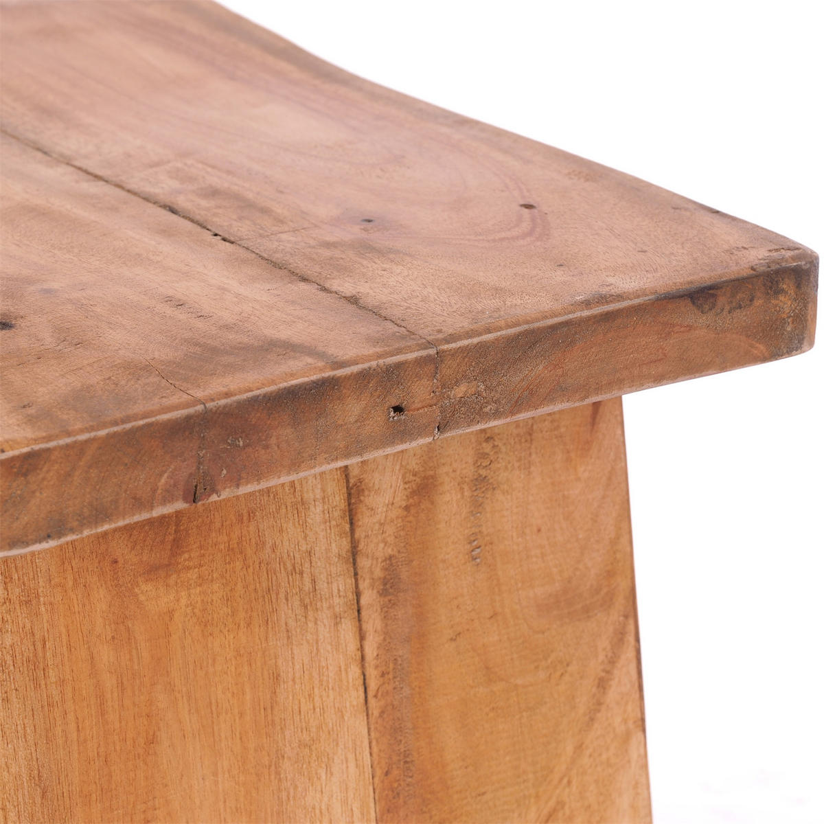 HOCKER SCHEMEL 40 Mahagoni Massivholz 08 honigfarben gewachst - Honig, Holz (40/31/25cm) - DESIGN DELIGHTS