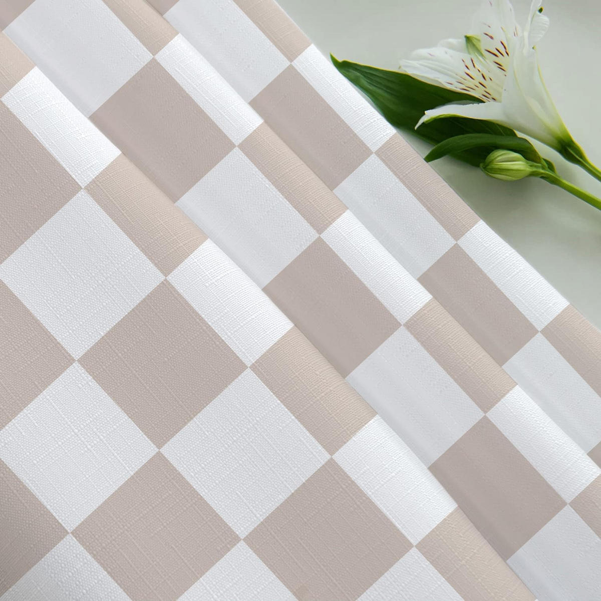 DUSCHVORHANG kariert wasserdicht schimmelresistent trocken mit Haken moderne Dekoration - Multicolor, Textil (180/180cm) - MCBOSON