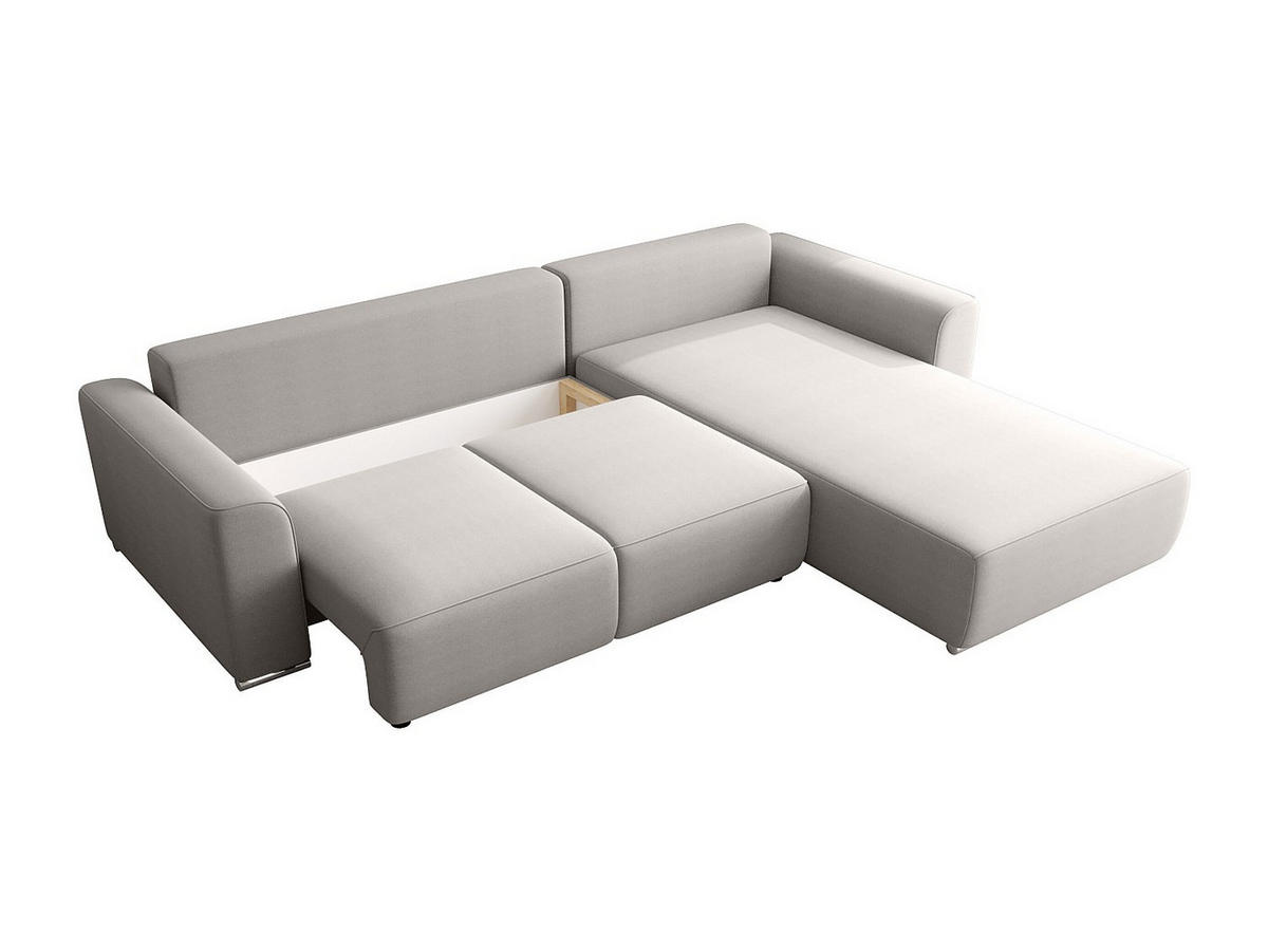SCHLAFSOFA - 5 Personen-Sitzer - Stoff - Hellgrau - - Hellgrau, Textil (293/84/195cm) - Vente-Unique
