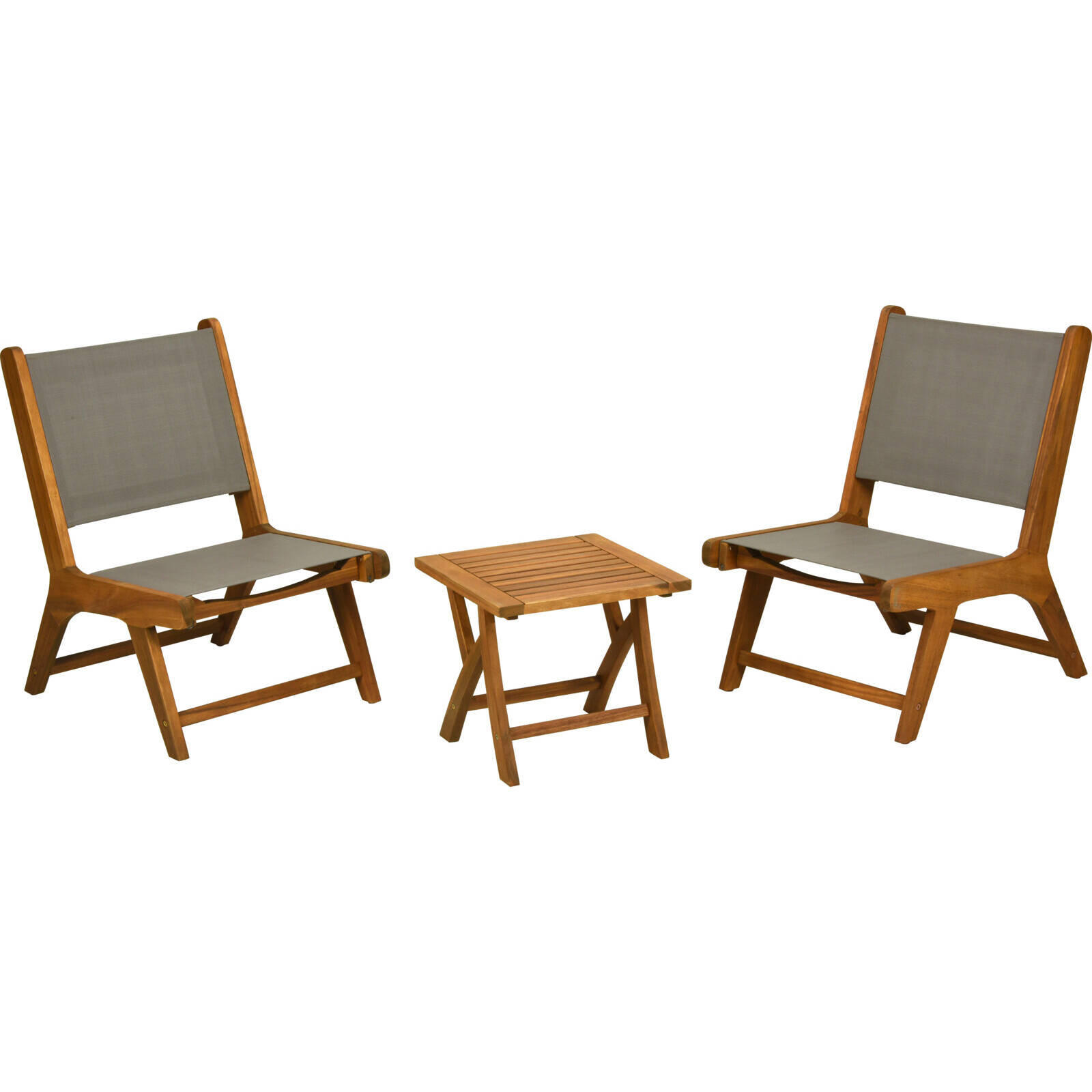GARTENMÖBELSET - Grau, Holz
