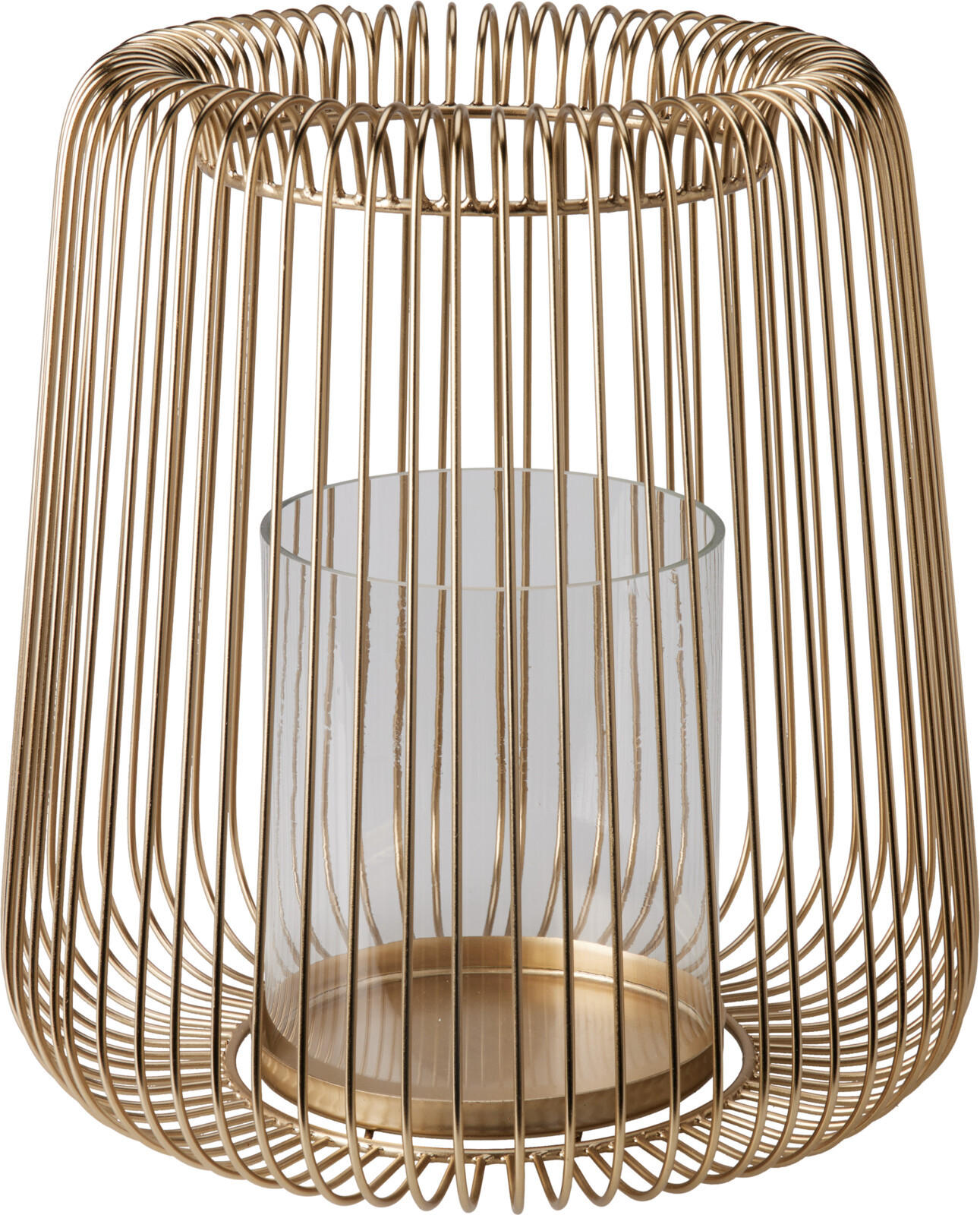 LATERNE Basic Gold 27X28 cm Metall - Goldfarben, Metall (27/28/27cm) - Mondex