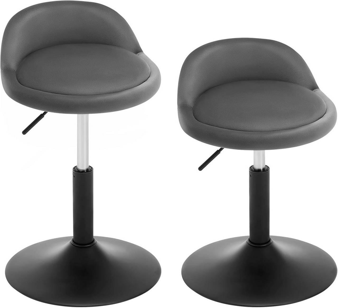 BARHOCKER 2er Set, Samt, Dunkelgrau+Schwarz - Dunkelgrau/Schwarz, Textil/Metall (38.5/49.5/43cm) - Woltu