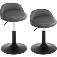 BARHOCKER 2er Set, Samt, Dunkelgrau+Schwarz - Dunkelgrau/Schwarz, Textil/Metall (38.5/49.5/43cm) - Woltu