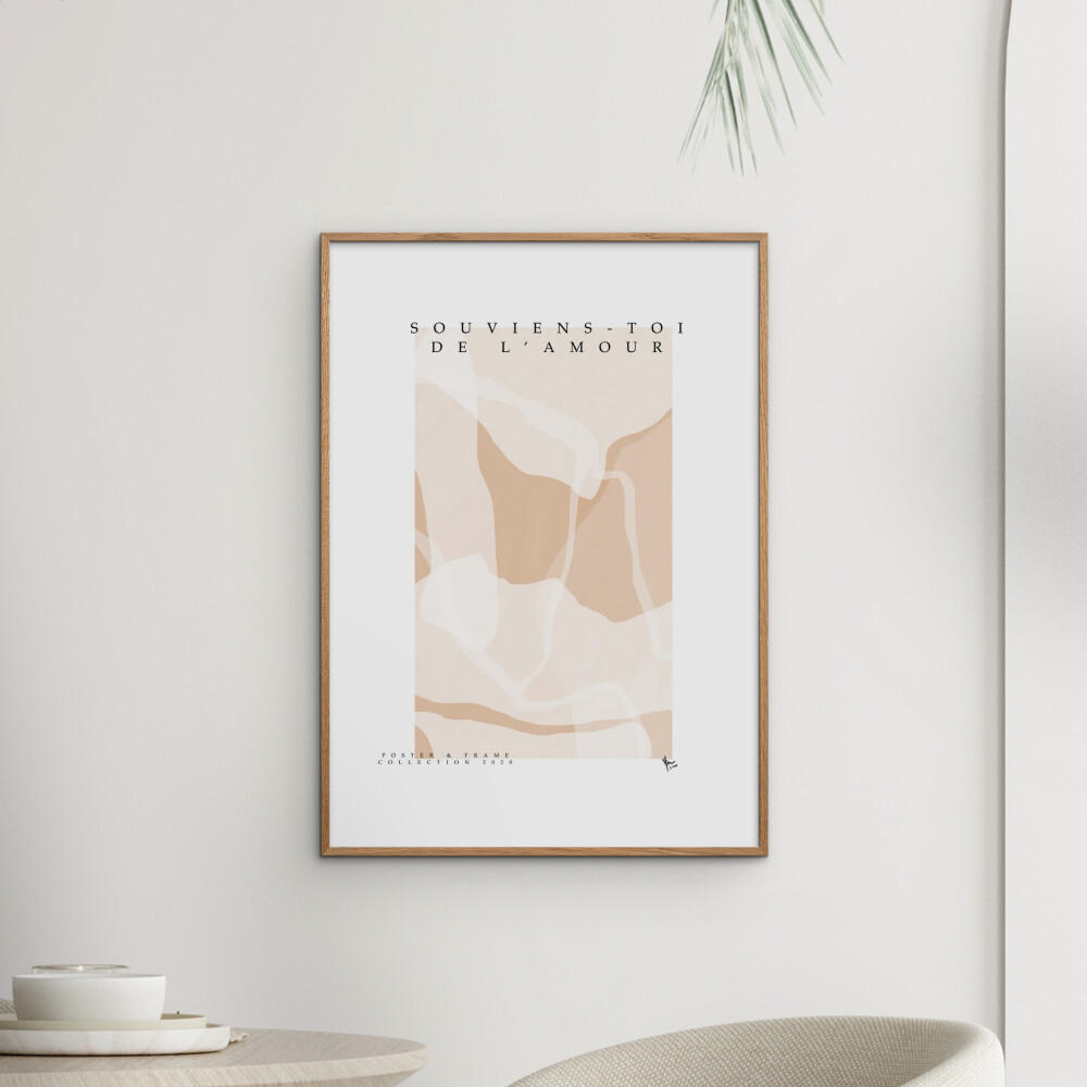 POSTER mit Rahmen Poster & Frame - Collection - Souviens Toi De L'amour - Eichefarben/Naturfarben, Holz/Papier (50/70cm) - Poster&Frame