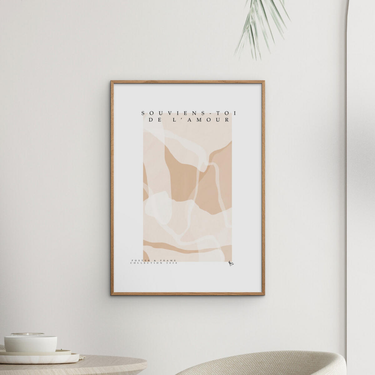 POSTER mit Rahmen Poster & Frame - Collection - Souviens Toi De L'amour - Eichefarben/Naturfarben, Holz/Papier (50/70cm) - Poster&Frame