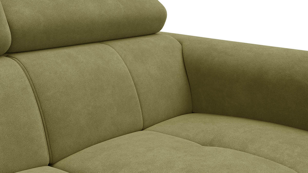 SOFA RODEN 2-Sitzer, olive, Veloursstoff - Grün, Holz/Textil (152/82/103cm) - Wozimo