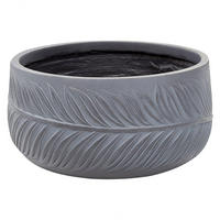 BLUMENTOPF grau rund 35/35/19 cm Ftero - Grau, Naturmaterialen (19cm) - Beliani