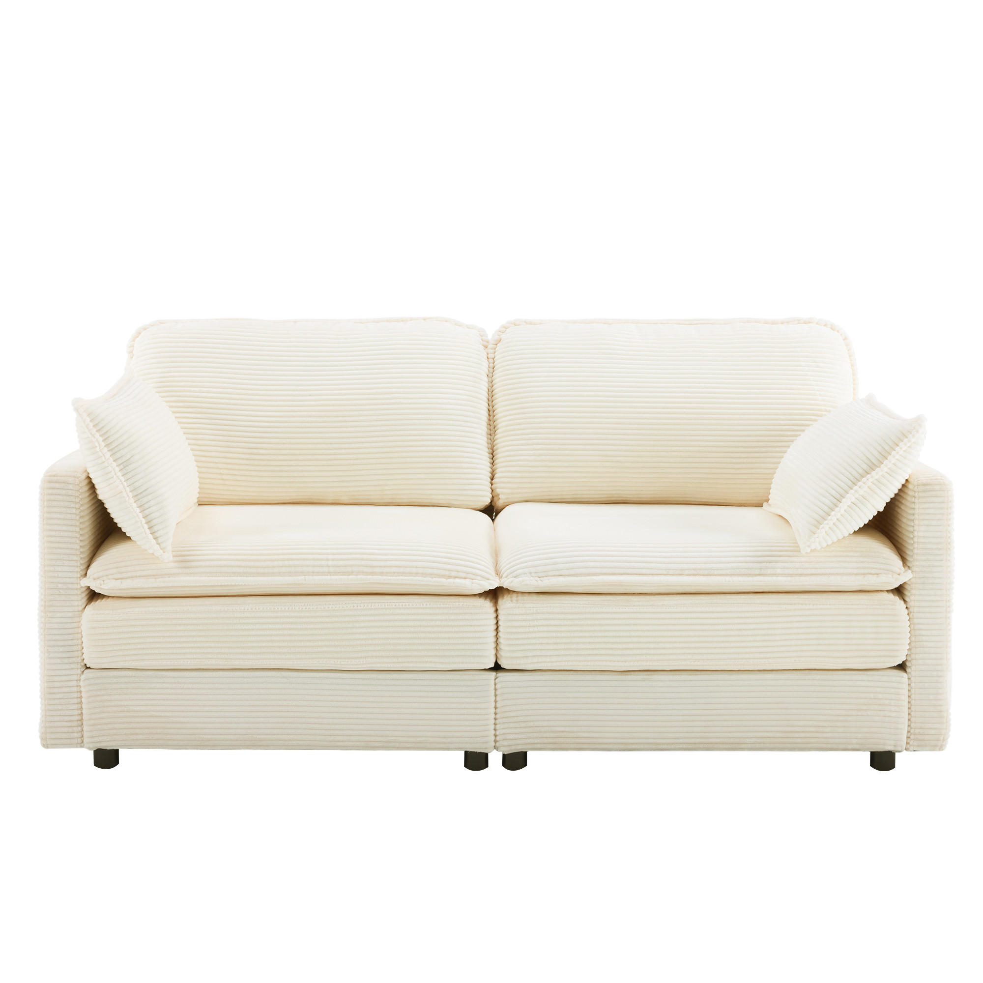 2-SITZER-SOFA Gemütlich und geräumig, geeignet für Wohnzimmer/Schlafzimmer - Weiß - Weiß, Textil (75/85/176cm) - KOMHTOM