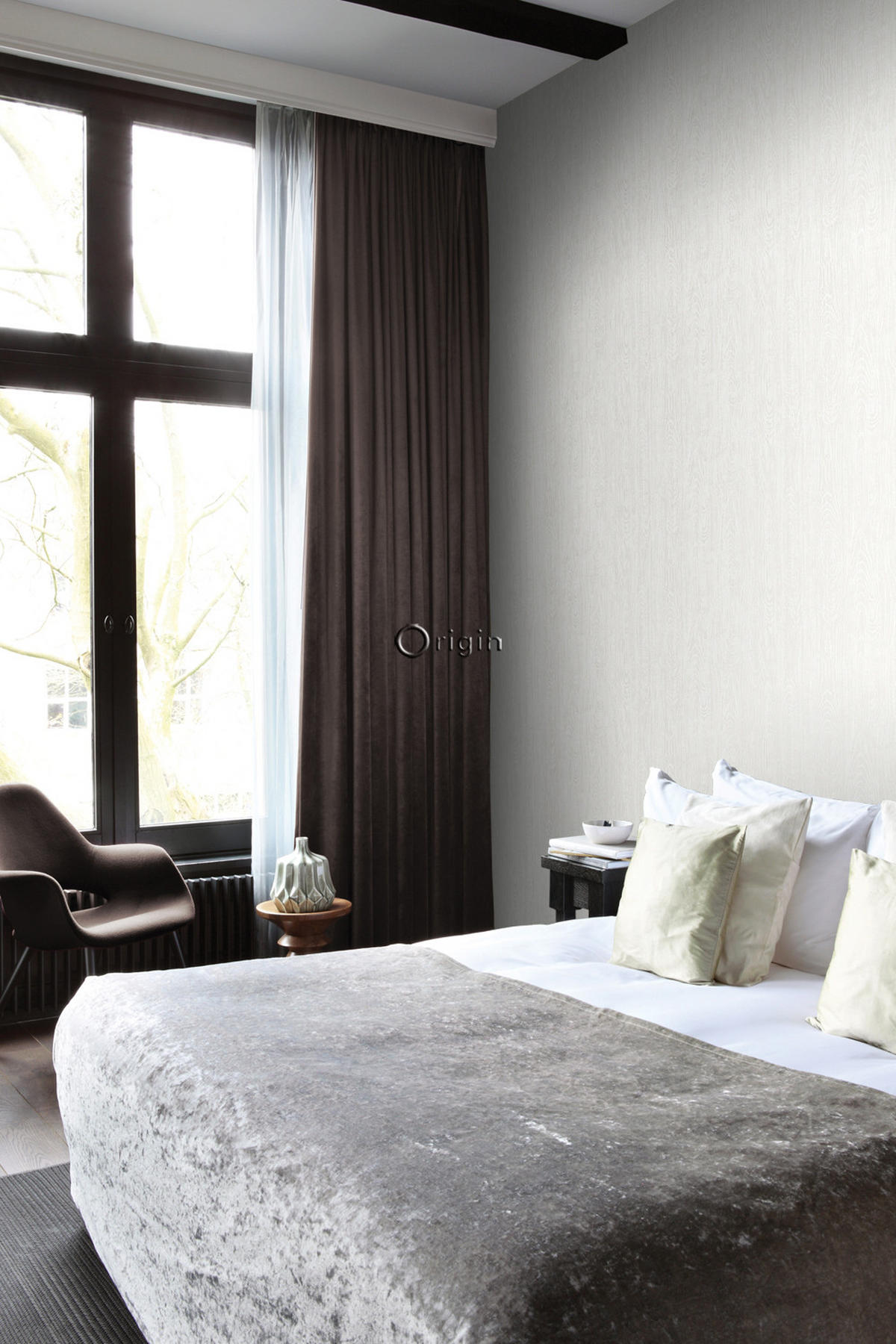 TAPETE Holz-optik 53 cm x 10.05 m - Weiß, Papier (53/1000cm) - Origin Wallcoverings