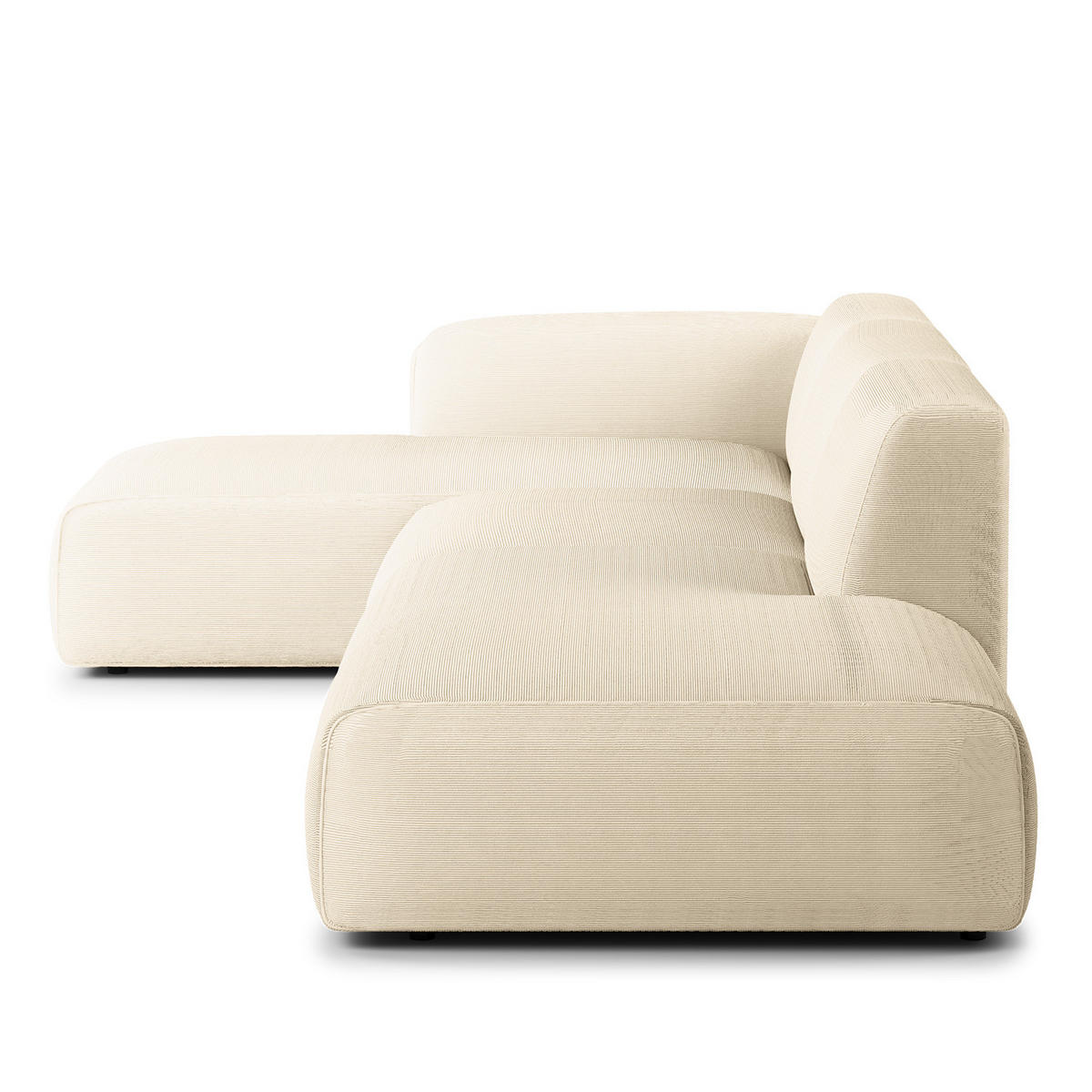 ECKSOFA mit Chaiselongue - Beige/Schwarz, Kunststoff/Textil (290/173cm) - home24