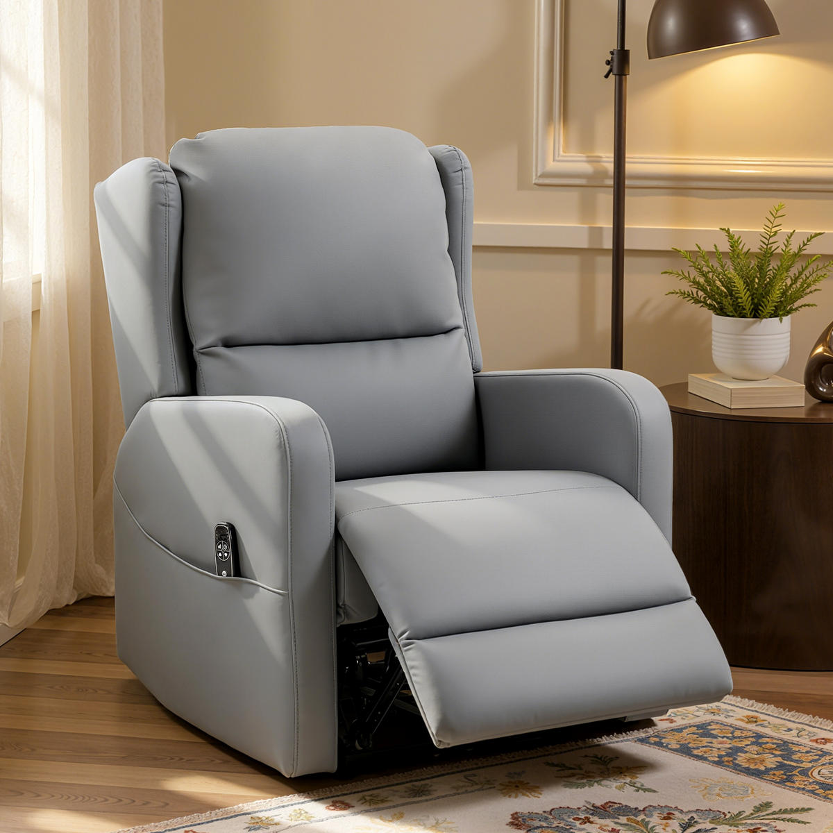 MASSAGESESSEL Elektrisch mit 3D Knetmassage Grau - Grau, Textil (77/107/89cm) - HOMCOM