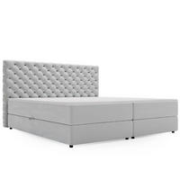 BOXBETT Bergamo 200x200 Hellgrau - Hellgrau/Schwarz, Holz/Textil (200/200cm) - Graingold