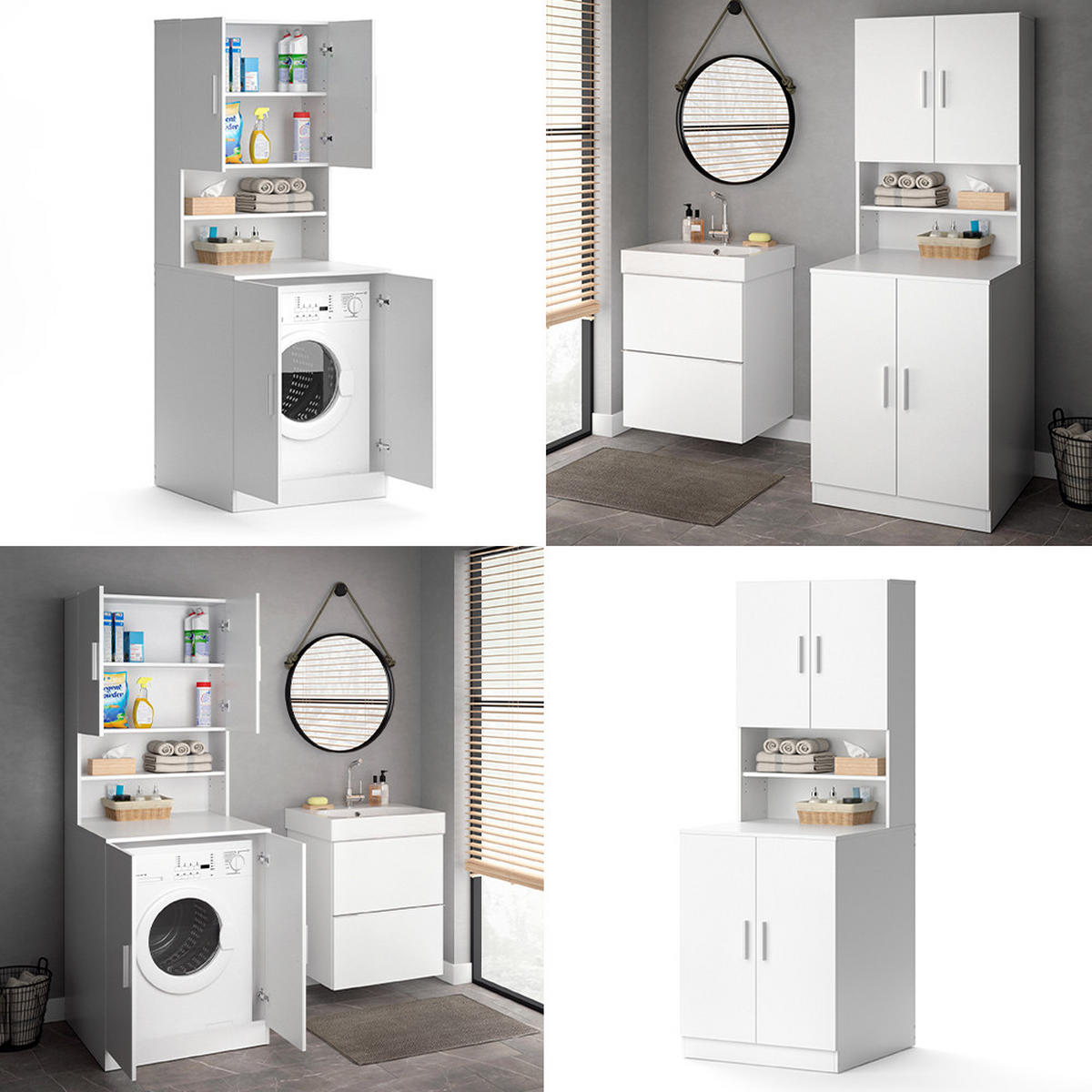WASCHMASCHINENSCHRANK Liana Weiß 70.5 x 190.5 cm - Weiß, Holzwerkstoff (70.5/190.5/70cm) - Vicco