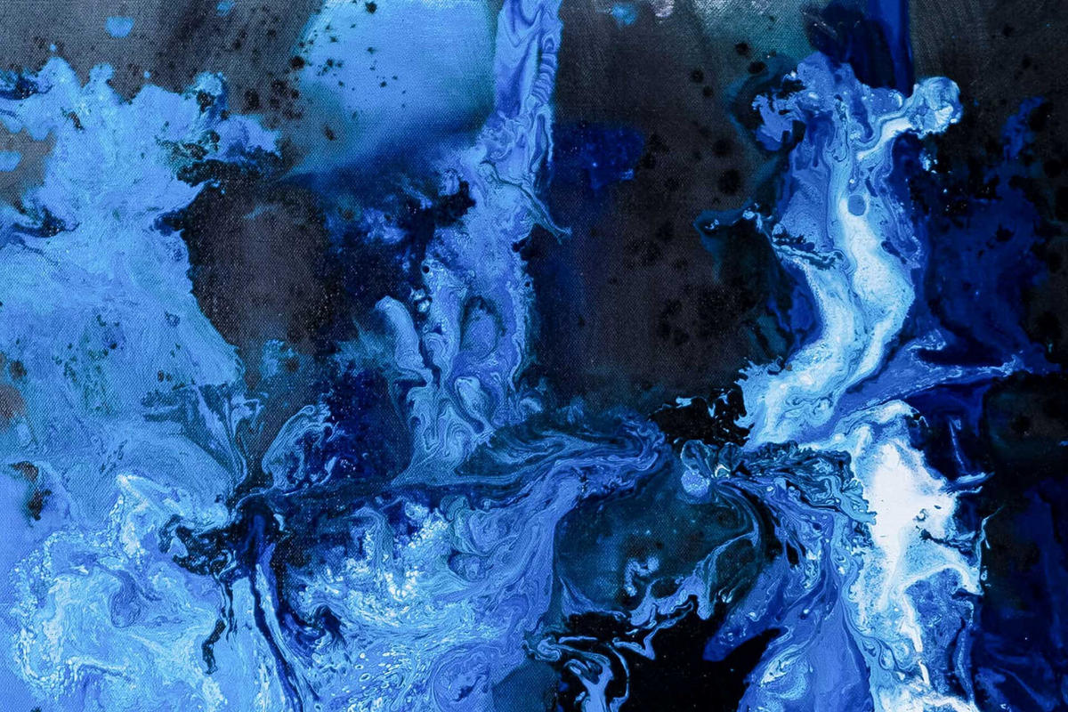 XXL ÖLGEMÄLDE Blau 150/150 cm - Blau/Pink, Textil (150/150cm) - KUNSTLOFT