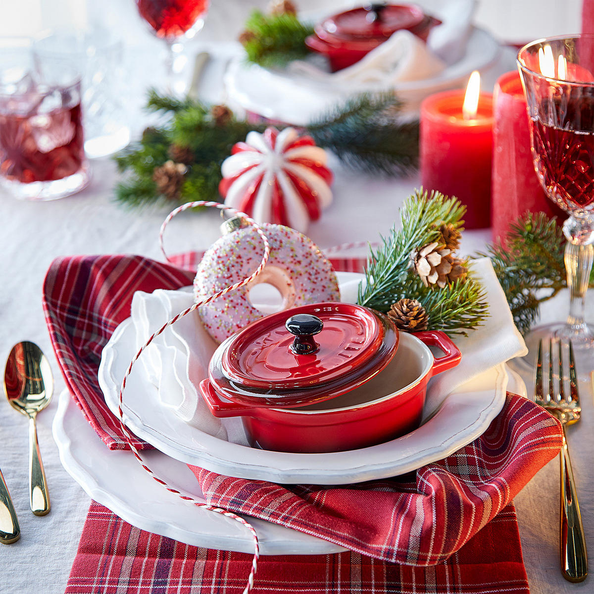 MINI-AUFLAUFFORM (4er Set) C'est Si Bon - Rot, Stein (14/9/7cm) - Butlers