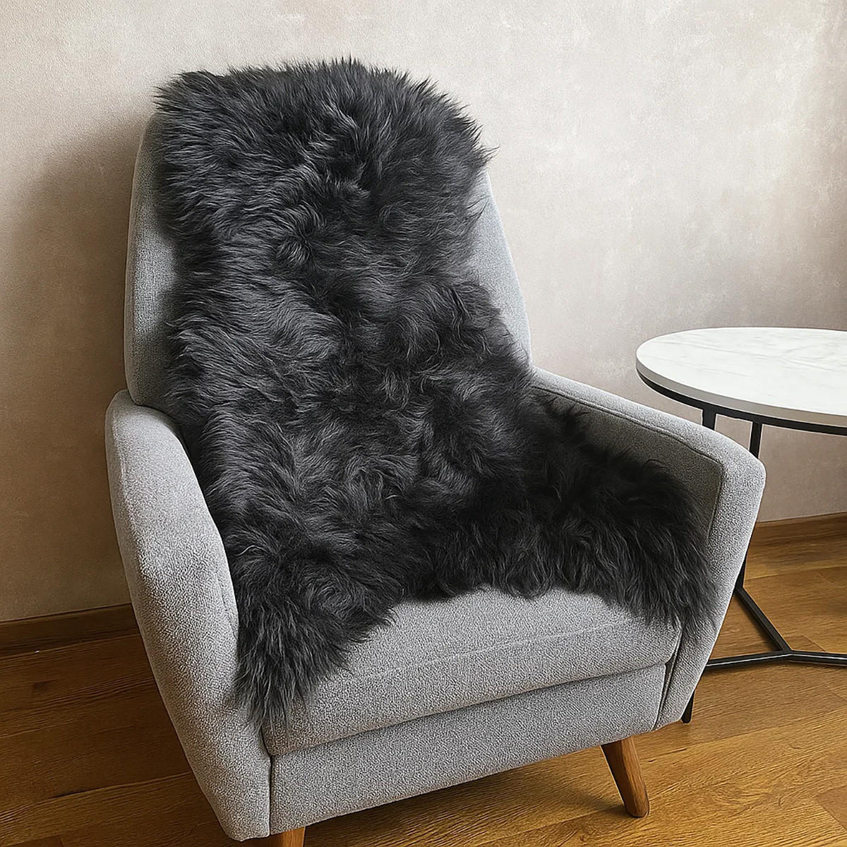 SCHAFFELL Island Anthrazit Schwarz geschoren ca. 120 cm - Anthrazit/Schwarz, Fell (70/120cm) - Provellus