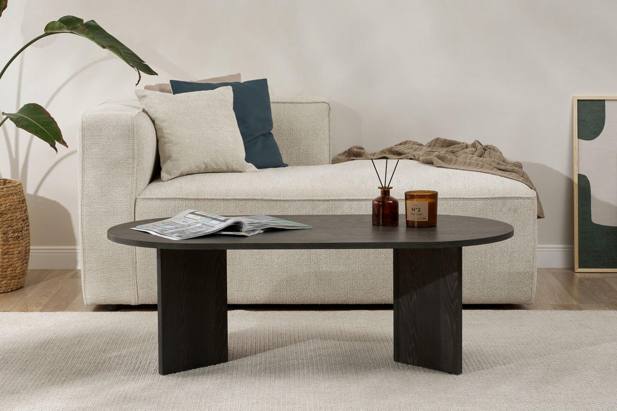 COUCHTISCH sable Hochglanz Schwarz - Schwarz, Holzwerkstoff (119/60/40cm) - Habitat Garten