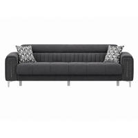3-SITZER SOFA Puebla Dunkelgrau - Dunkelgrau, Holzwerkstoff/Kunststoff (245/82/95cm)