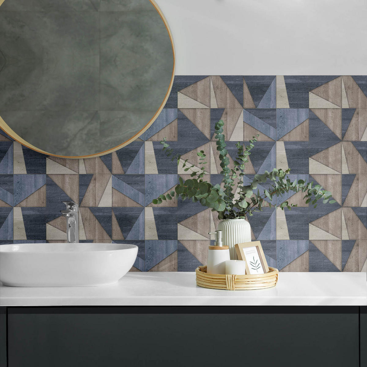 WANDPANEEL 10x 40x20 cm selbstklebend Urbanite - Zinkfarben, Kunststoff (20/1.6/40cm) - Wallfluent