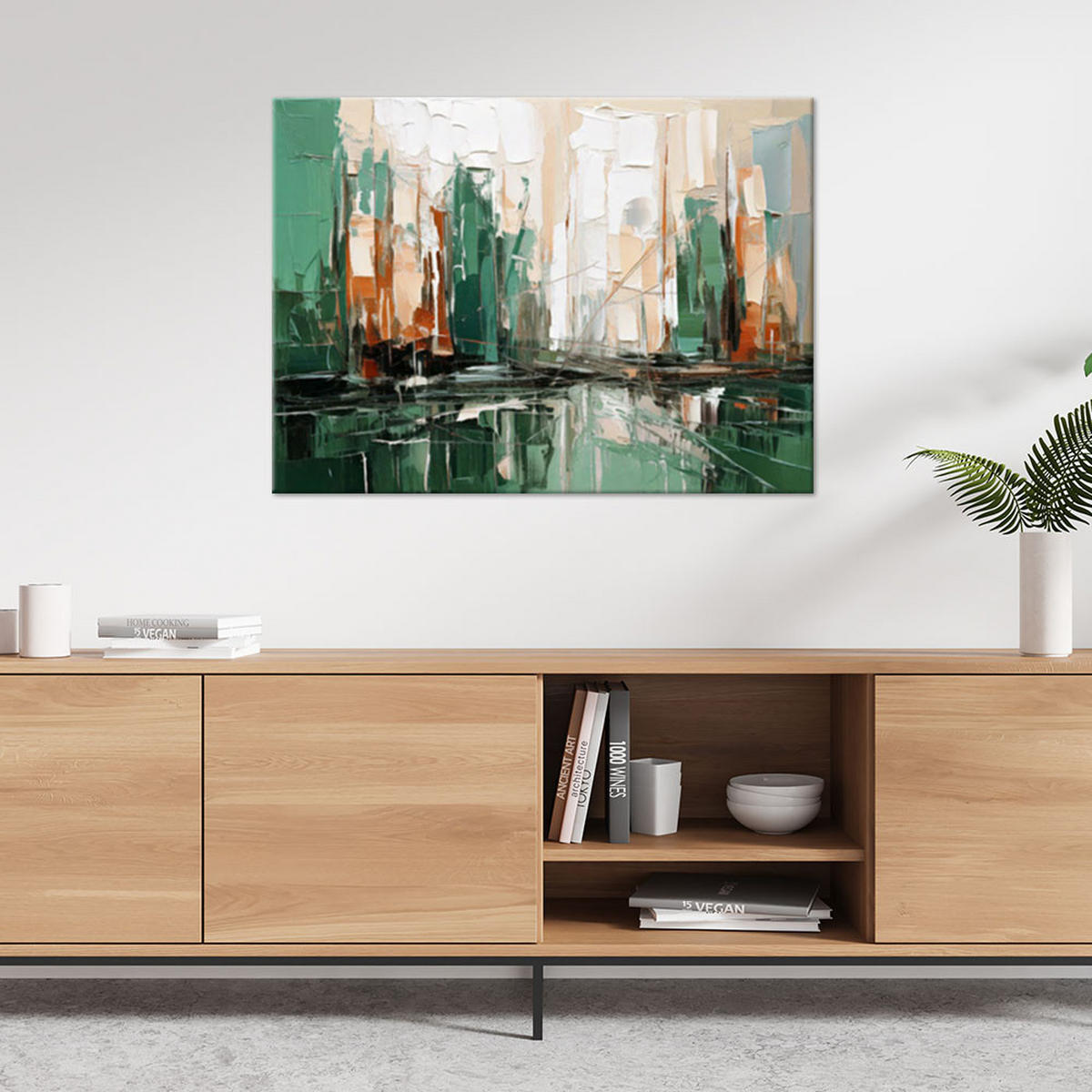 LEINWANDBILD Abstraktion 30x20cm - Grün, Textil (30/20cm) - Feeby
