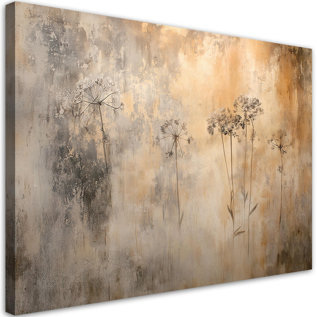 WANDBILD pflanzen im nebel gräser - Braun, Textil (60/40cm) - Feeby