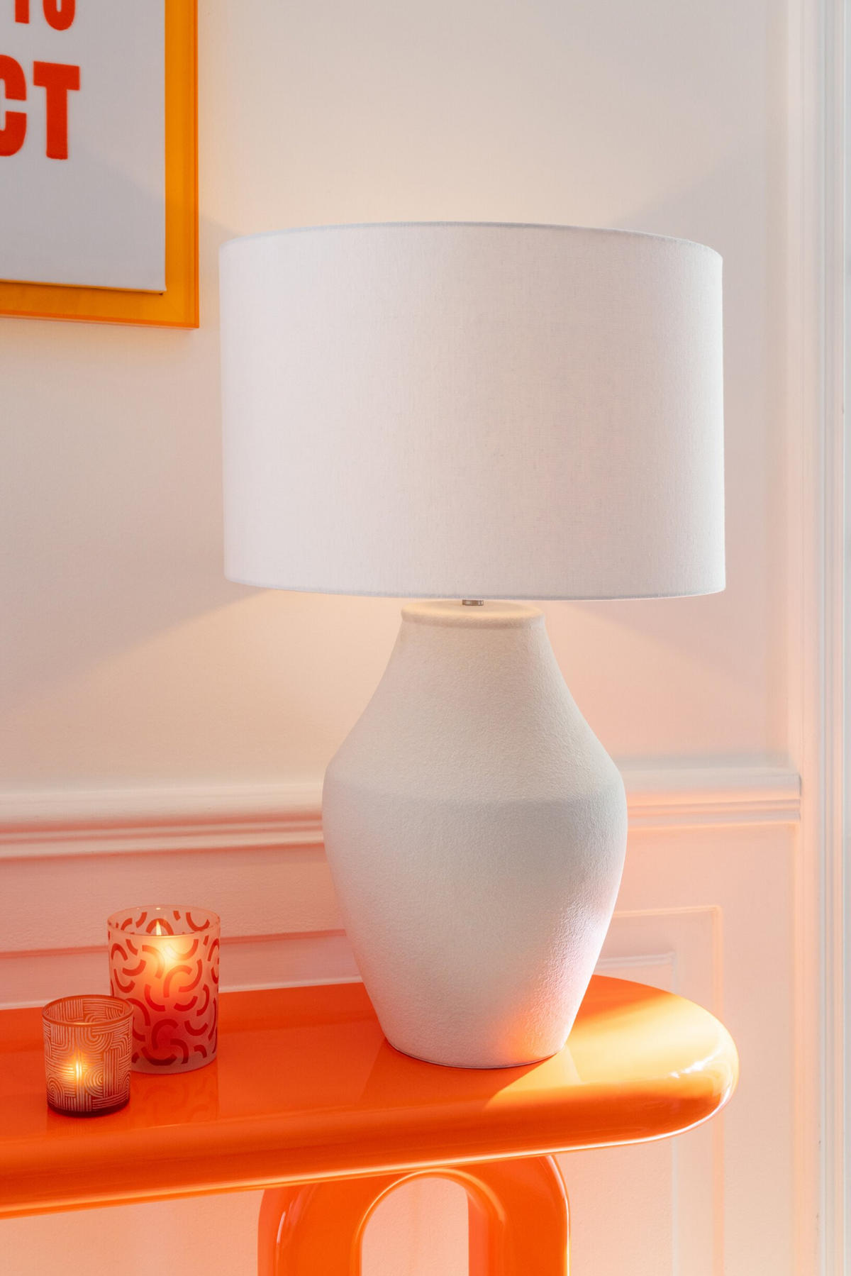 WINDLICHT MODERN (2ER SET) - Orange, Glas (10/12.5cm) - J-Line