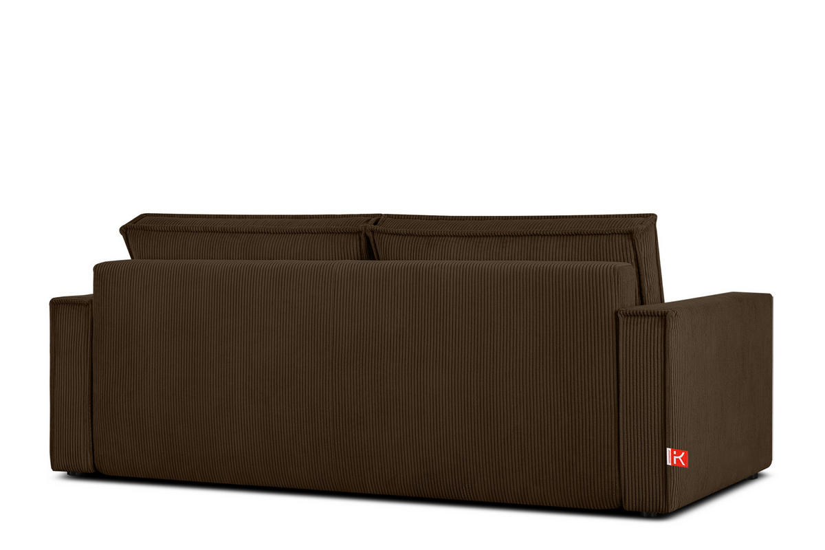 SCHLAFSOFA NAPI in Pet Friendly Cord-Stoff, dunkelbraun - Dunkelbraun/Schwarz, Textil (228/89/101cm) - KONSIMO®