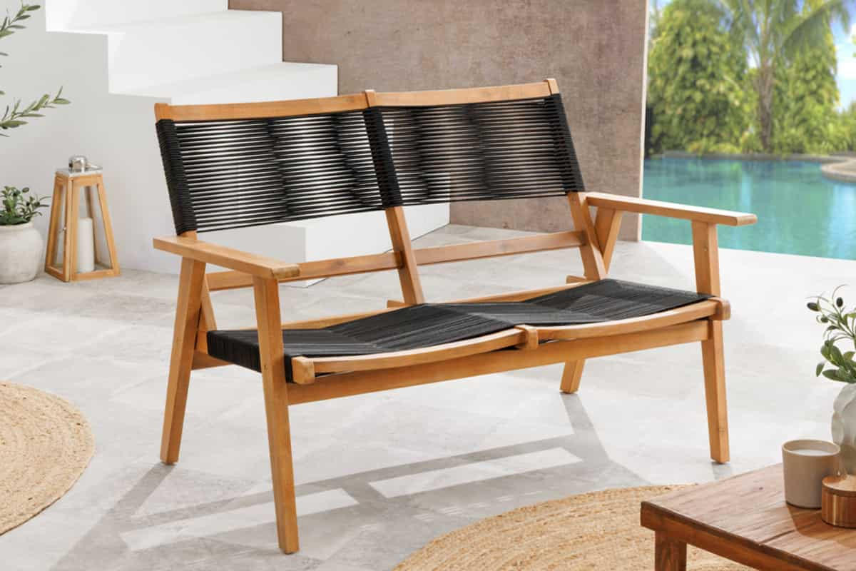 GARTENBANK BALI ROPE Akazie Anthrazit 120cm - Braun/Grau, Holz/Kunststoff (120/84/70cm) - riess-ambiente