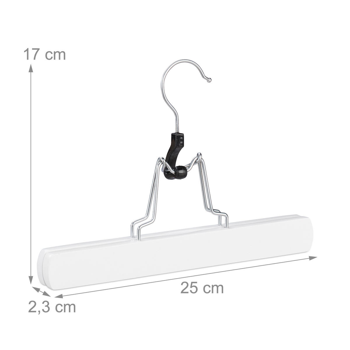 12XKLJUC za hlače - bela, kovina/tekstil (25/17/2.3cm) - Relaxdays