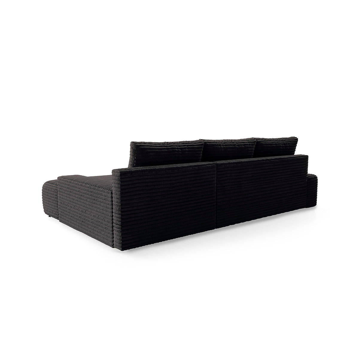 ECKSOFA Ivana 3 Sitzplätze Schwarz - Schwarz, Holz (265/172cm) - Petits-meubles