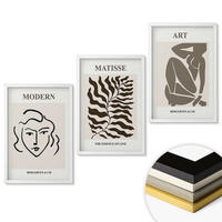 WANDBILDER 3er-Set - 40x60 cm Weißer Rahmen - Stilvolle Grafiken, Linien, Zeichen - Weiß, Kunststoff (40/60cm) - ArtPrintCave